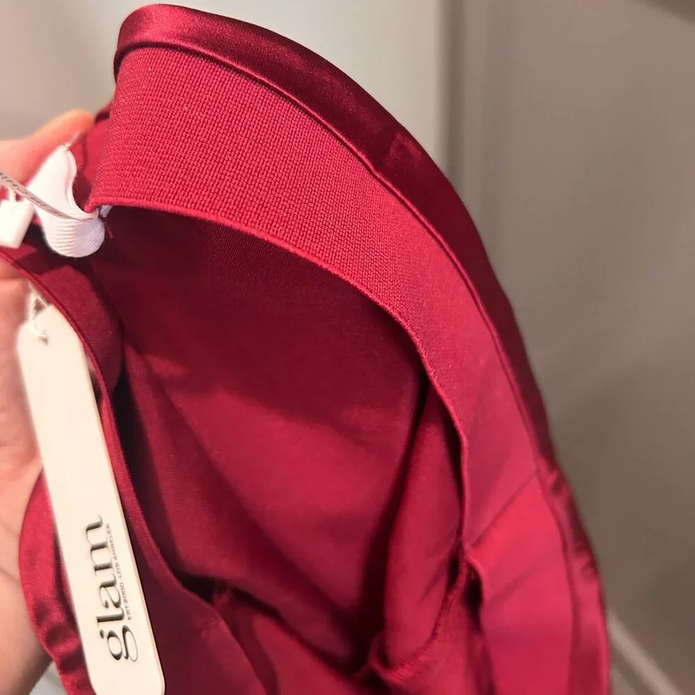 glam Ruby Red Satin Maxi Skirt